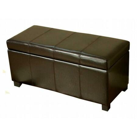 WAREHOUSE OF TIFFANY Ariel Brown Leather Storage Bench WT-W7078 BROWN